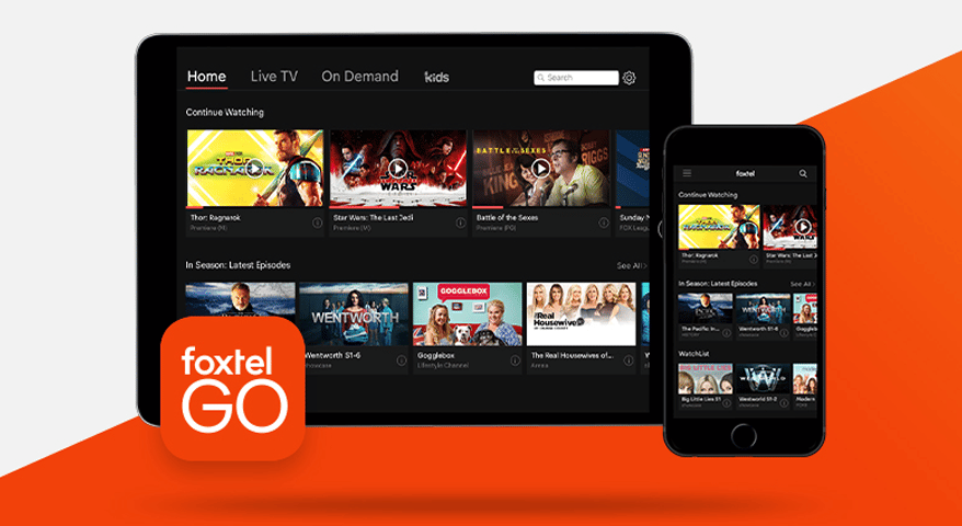 Foxtel Go on tablet and smartphone