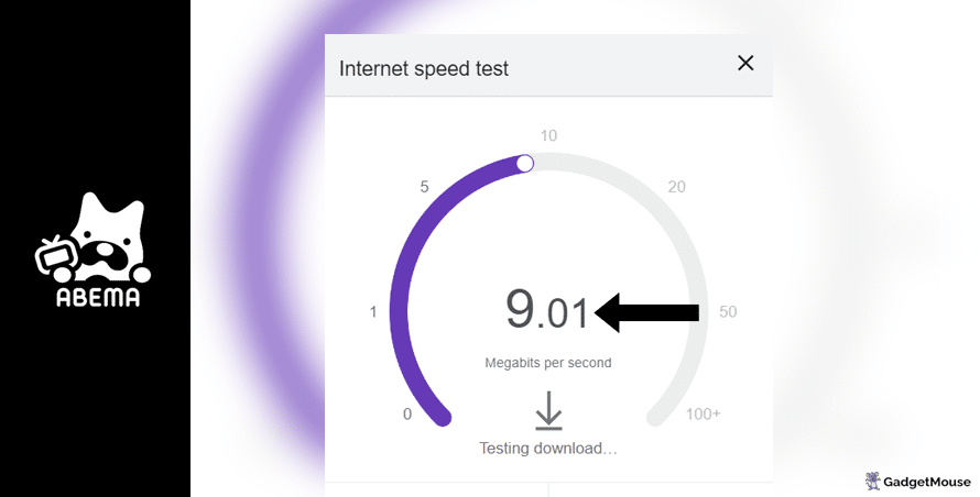 Abema internet speed test