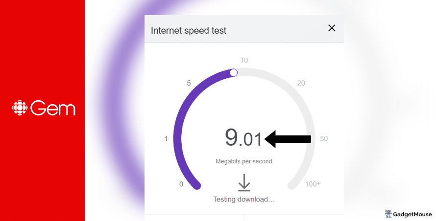 Check internet speeds with CBC Gem