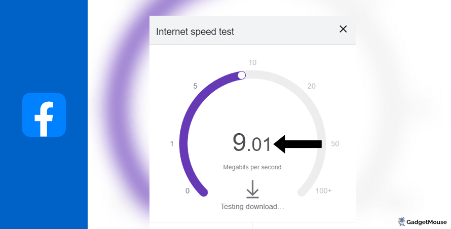 Facebook internet speed test