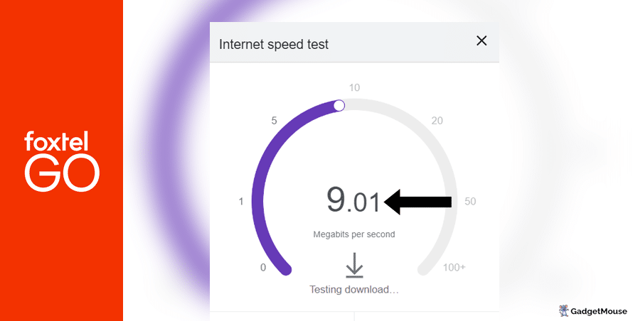 Foxtel Go internet speed test