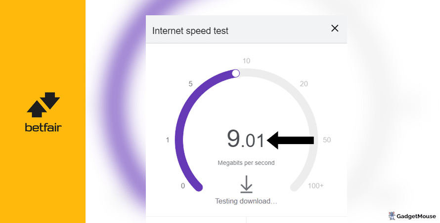 Run an internet speed test to see if a poor connection is affecting Betfair