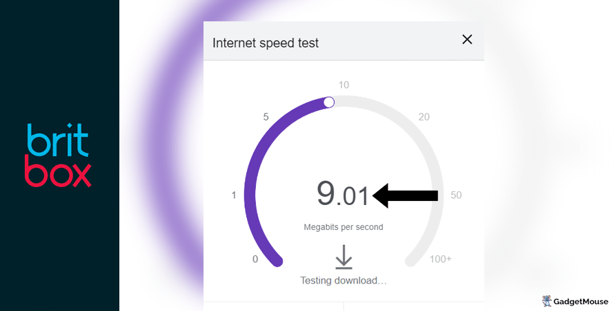 Run an internet speed test to see if a poor connection is affecting Britbox