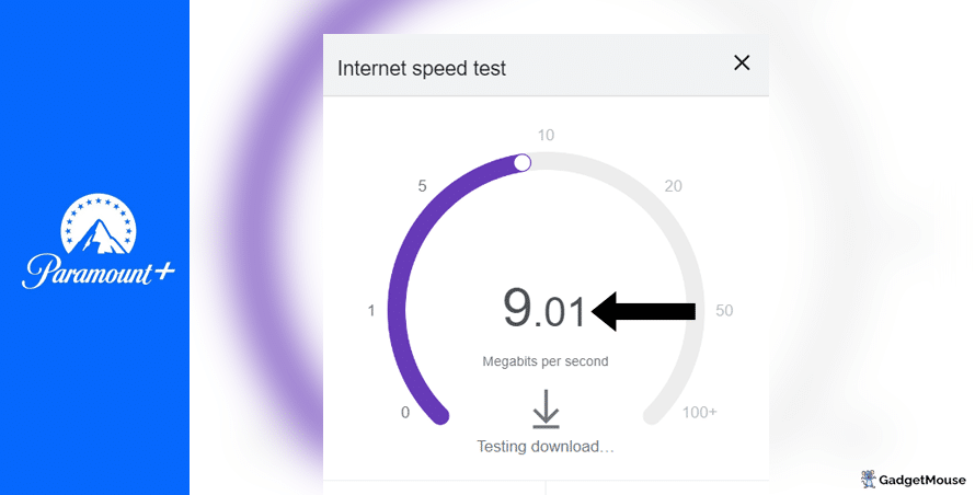 Internet speed test for Paramount Plus