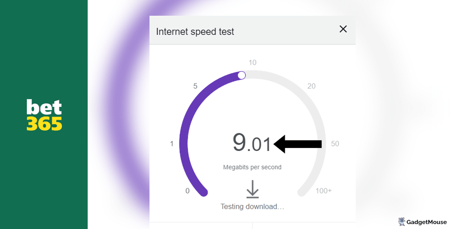 Run an internet speed test to see if a poor connection is affecting Bet365
