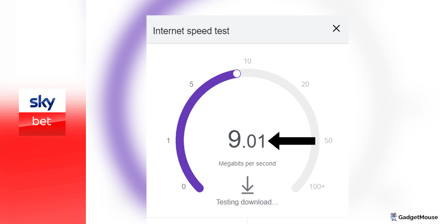 Sky Bet internet speed test