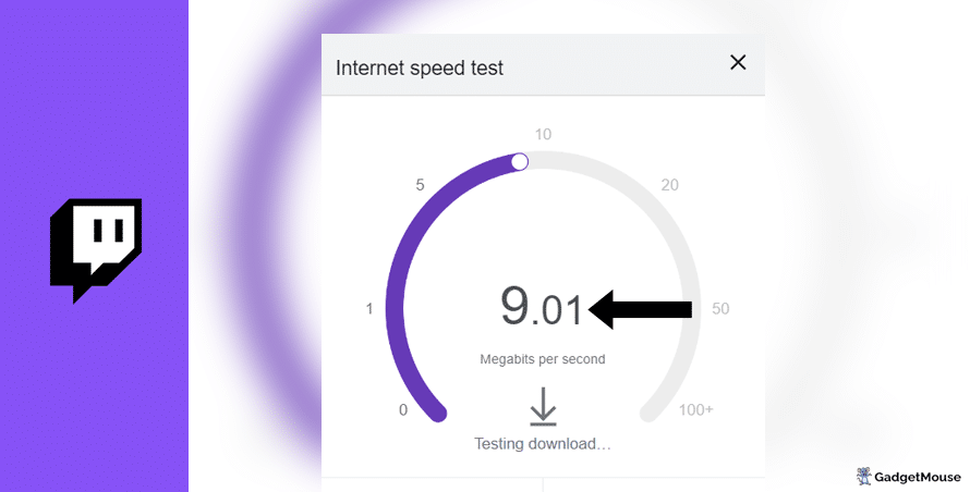 Twitch internet speed test