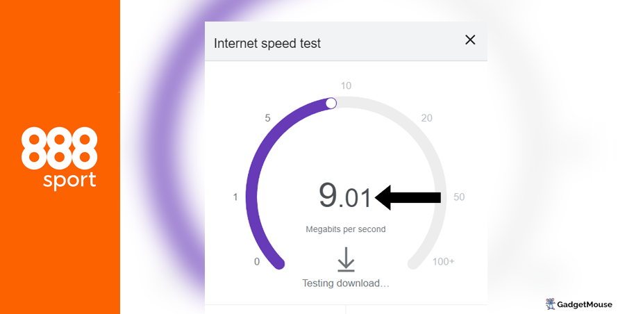 Speed test for 888sport