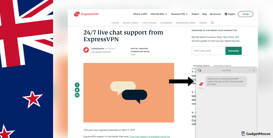 VPN live chat support